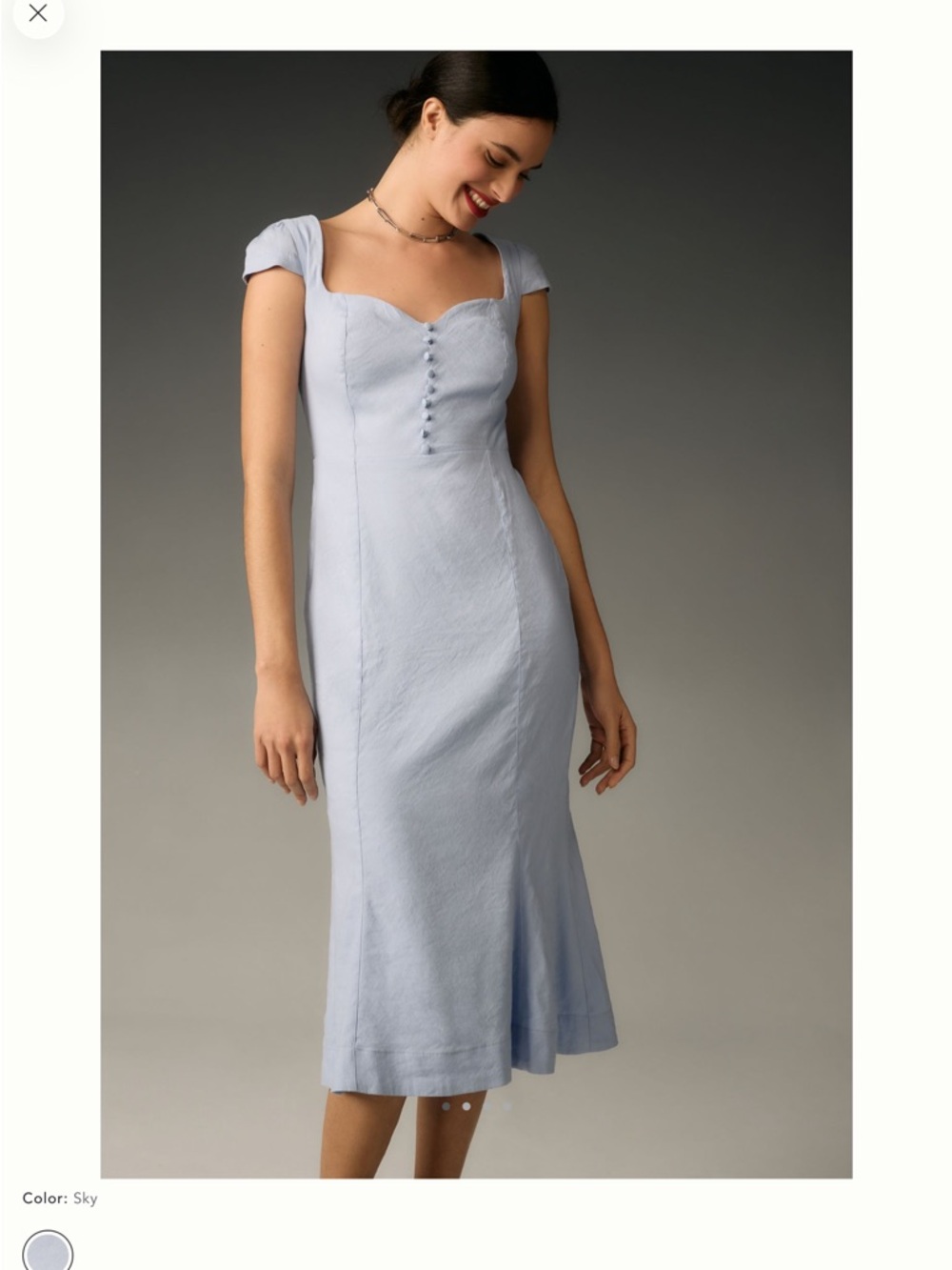 The Cecily Fit & Flare Sweetheart Dress by Maeve: Linen Edition, Anthropologie